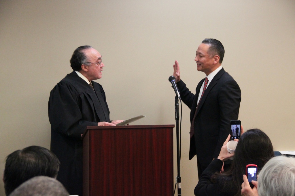 At Inauguration, Adachi Pledges to Battle Bias