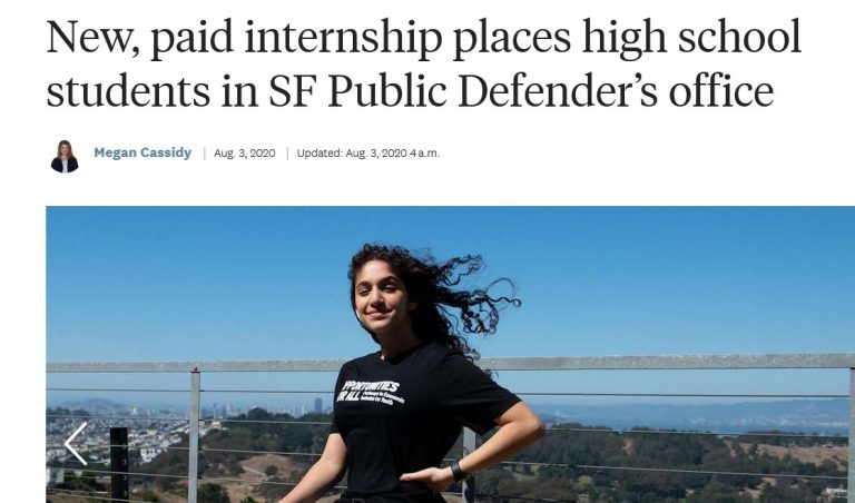 New, paid internship places high school students in SF Public Defender’s office