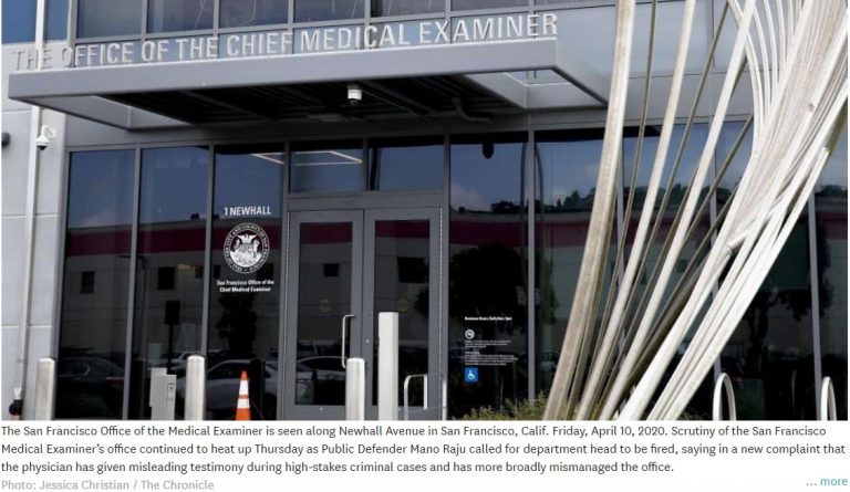 SF Public Defender Calls for Firing of Chief Medical Examiner