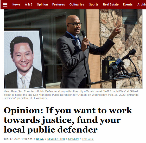 OpEd by Mano Raju: If you want to work towards justice, fund your local public defender