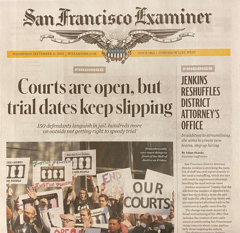 Front Page — Public Defenders Demand Speedy Trials & Pretrial Release for Hundreds Oppressed by Court Backlog